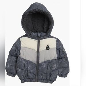 New Baby Boy Volcom Cheveron Quilt Puffer Jacket Size 18 Months
